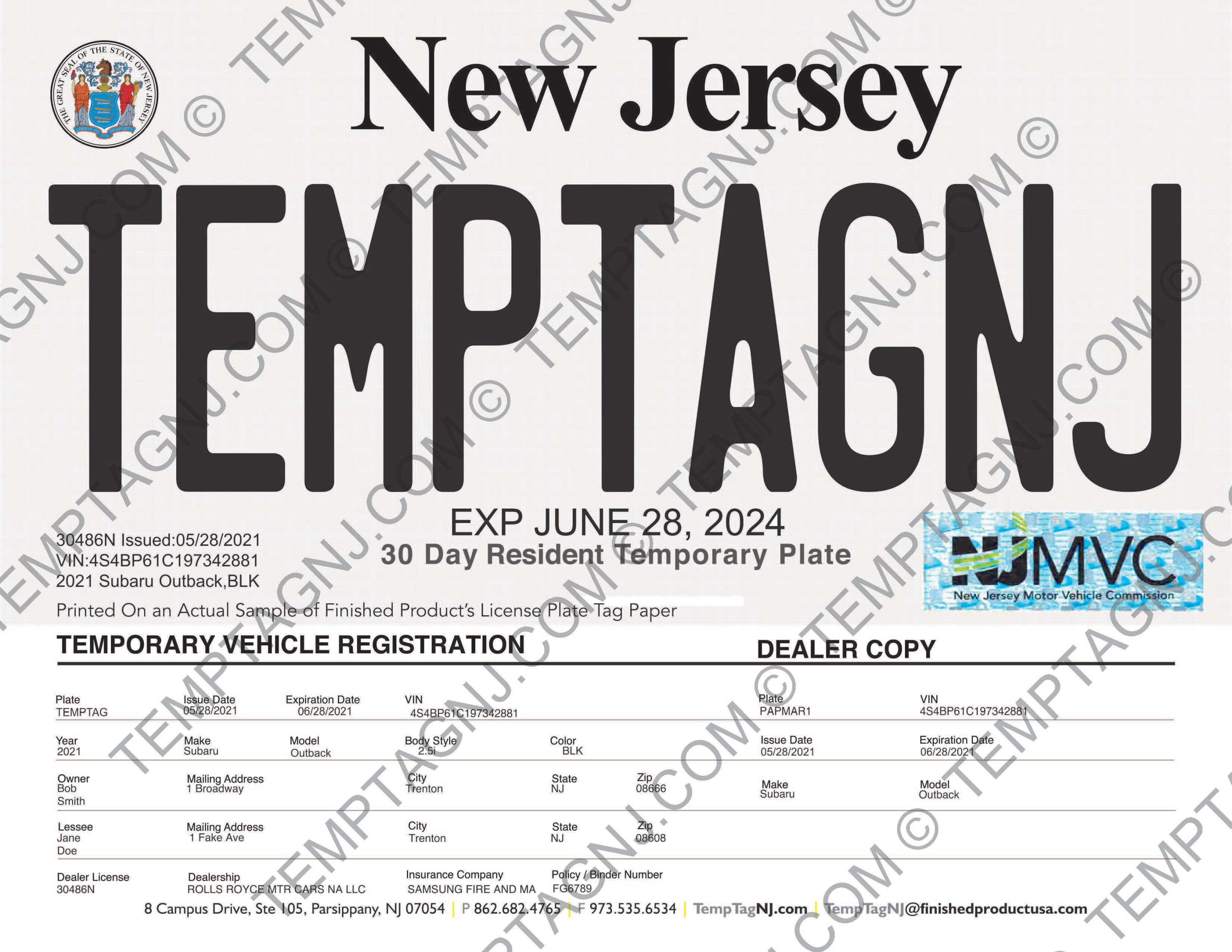 Temporary Permit New Cars, New Plates: Washington Upgrades From Paper
